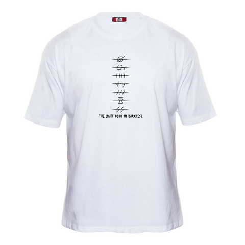 AKATSUKI LEGENDS Premium Anime T-Shirt – Ecru – Front View – Streetwear by RAKUN