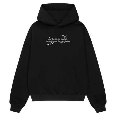 FREEDOM Premium Anime Hoodie – Black – Front View – Streetwear by RAKUN