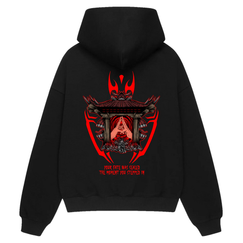 MY DOMAIN MY RULES Premium Hoodie – Back View with Main Design – Anime-Inspired Streetwear by RAKUN