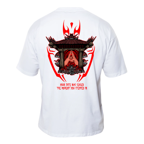 MY DOMAIN MY RULES Premium Anime T-Shirt – Ecru – Back View with Main Design – Streetwear by RAKUN