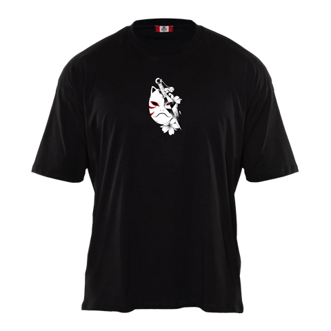 RULE BREAKER Premium Anime T-Shirt – Black – Front View with Mask and Kunai – Streetwear by RAKUN