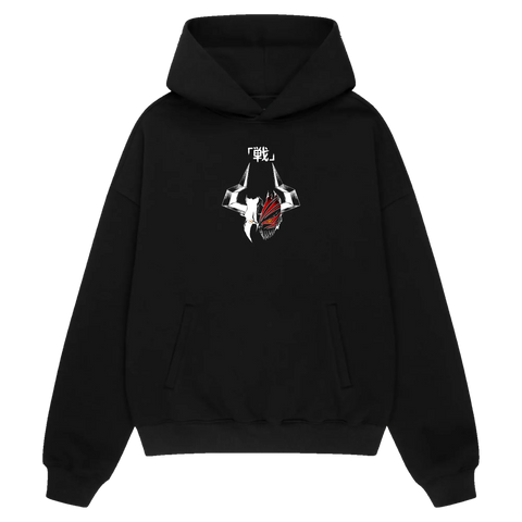 SHIKAI ZANGETSU Premium Anime Hoodie – Black – Front View – Streetwear by RAKUN
