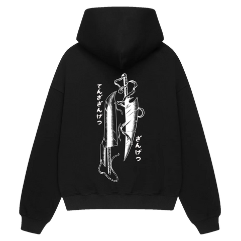 SHIKAI ZANGETSU Premium Anime Hoodie – Black – Back View – Streetwear by RAKUN