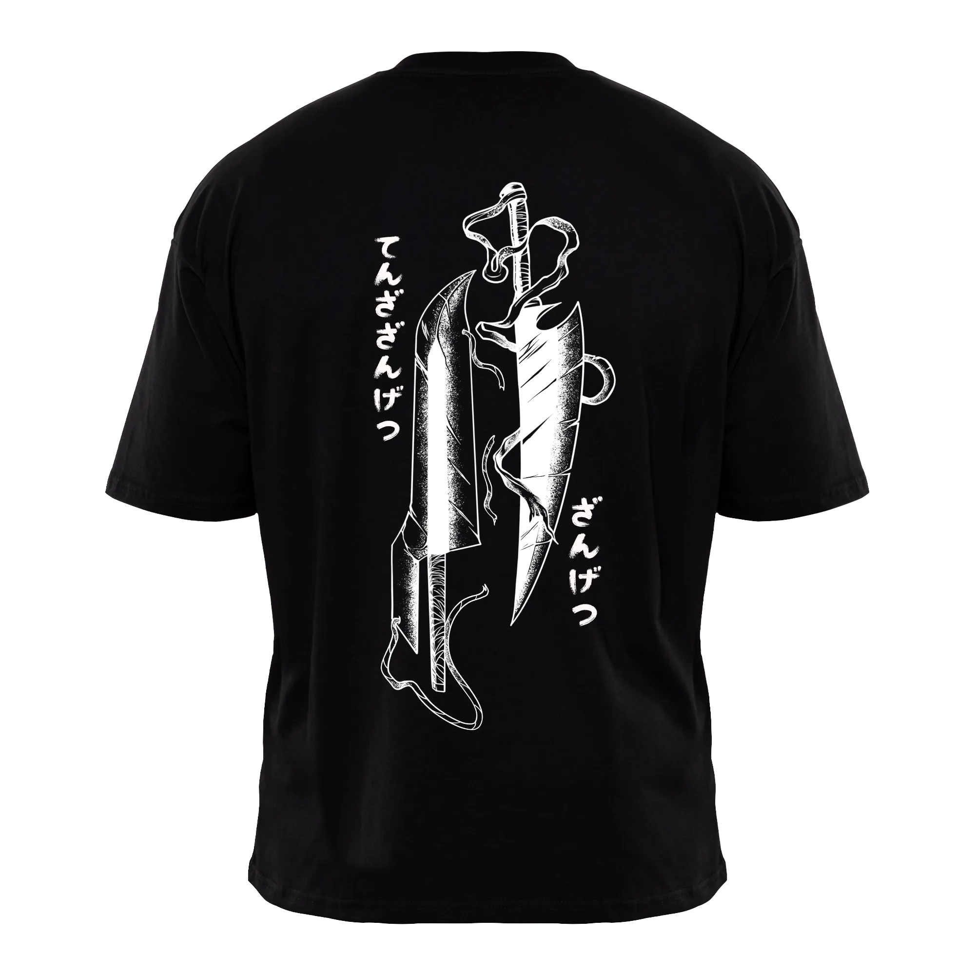 SHIKAI ZANGETSU Premium Anime T-Shirt – Black – Back View – Streetwear by RAKUN