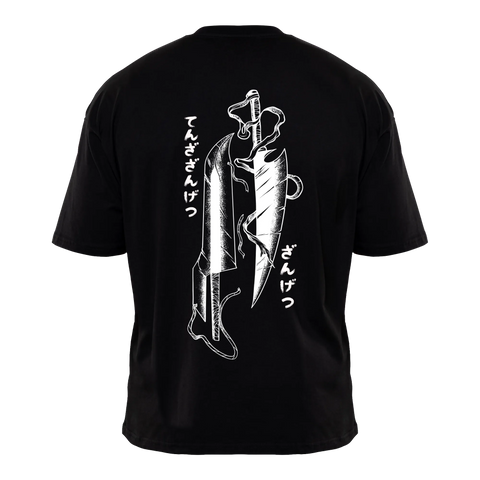 SHIKAI ZANGETSU Premium Anime T-Shirt – Black – Back View – Streetwear by RAKUN