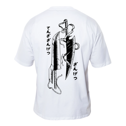 SHIKAI ZANGETSU Premium Anime T-Shirt – Ecru – Back View – Streetwear by RAKUN
