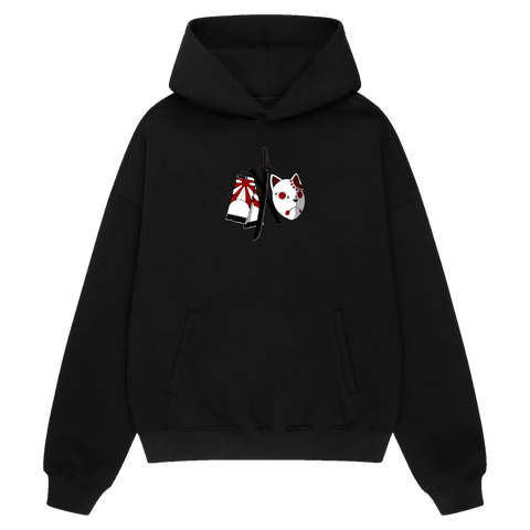 SUN BREATHING Premium Anime Hoodie – Black – Front View – Streetwear by RAKUN